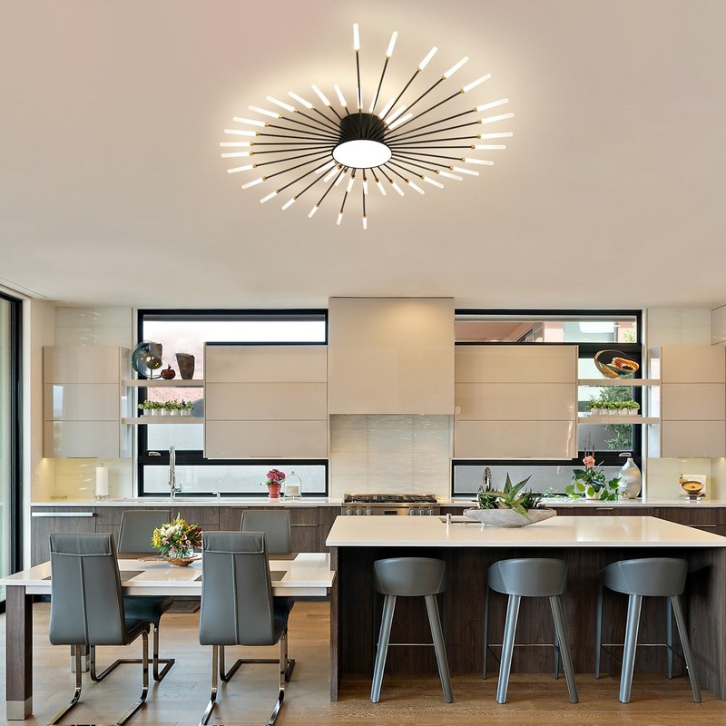 42-Light Fireworks Ceiling Light Modern LED Flush Mount Dimmable APP Remote gallery