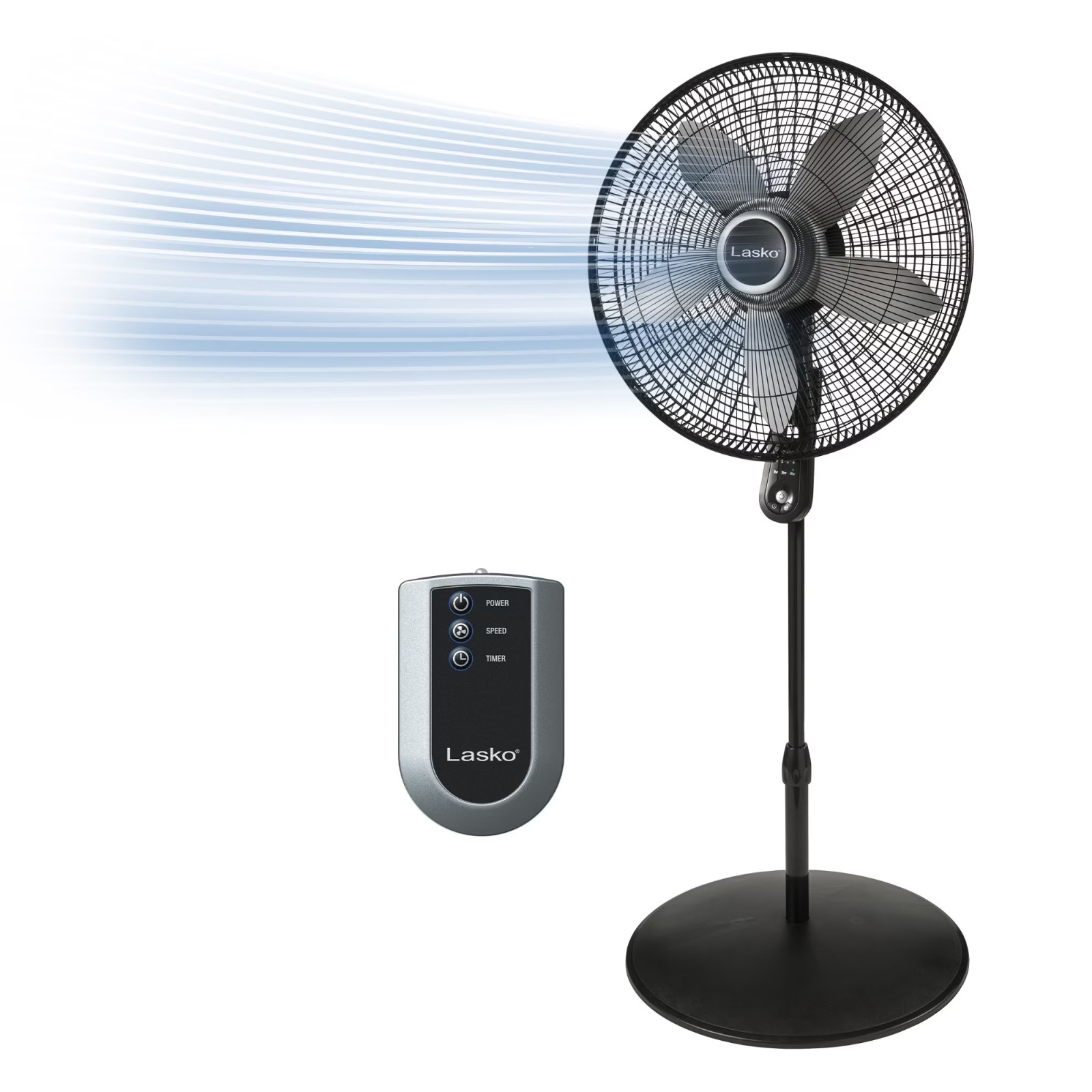 Lasko 20" 4-Speed Adjustable Remote Controlled Pedestal Fan, Black, S20620 NEW gallery