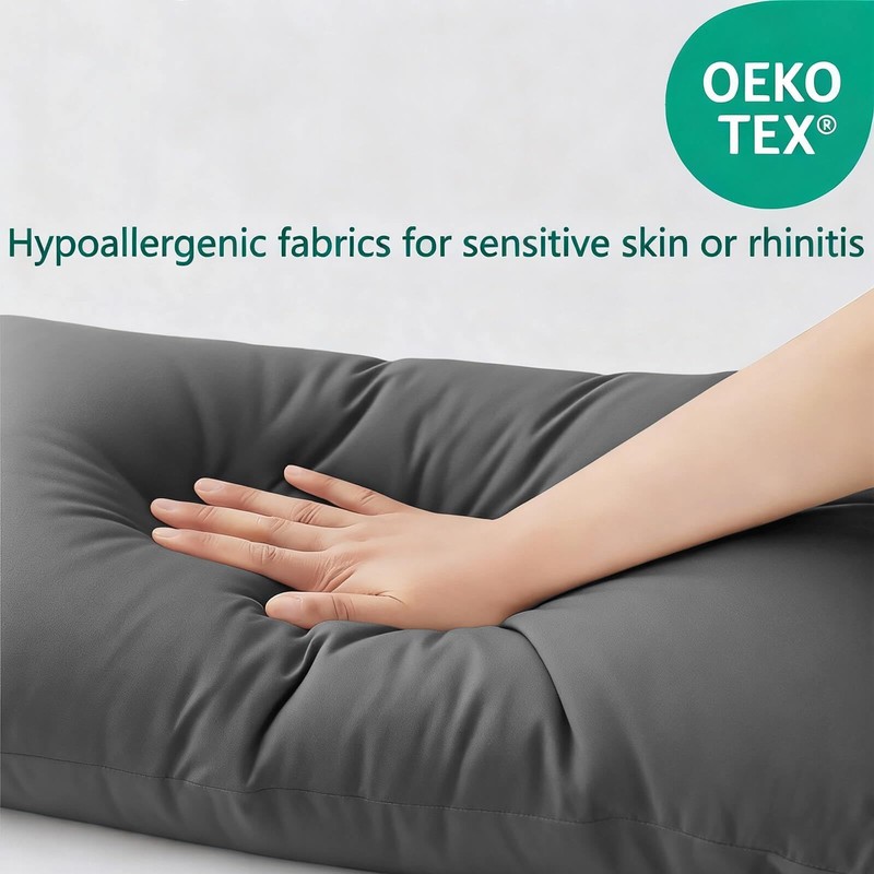 Flat Ultra Thin Bed Pillows Standard/Queen Size Pillow Set of 2 Extra Soft Do gallery