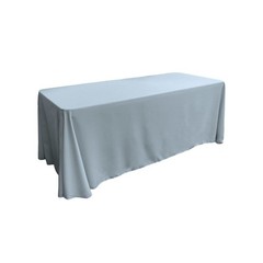 LA Line Polyester Poplin Rectangular Tablecloth, Light Blue – 90 x 132 in.
