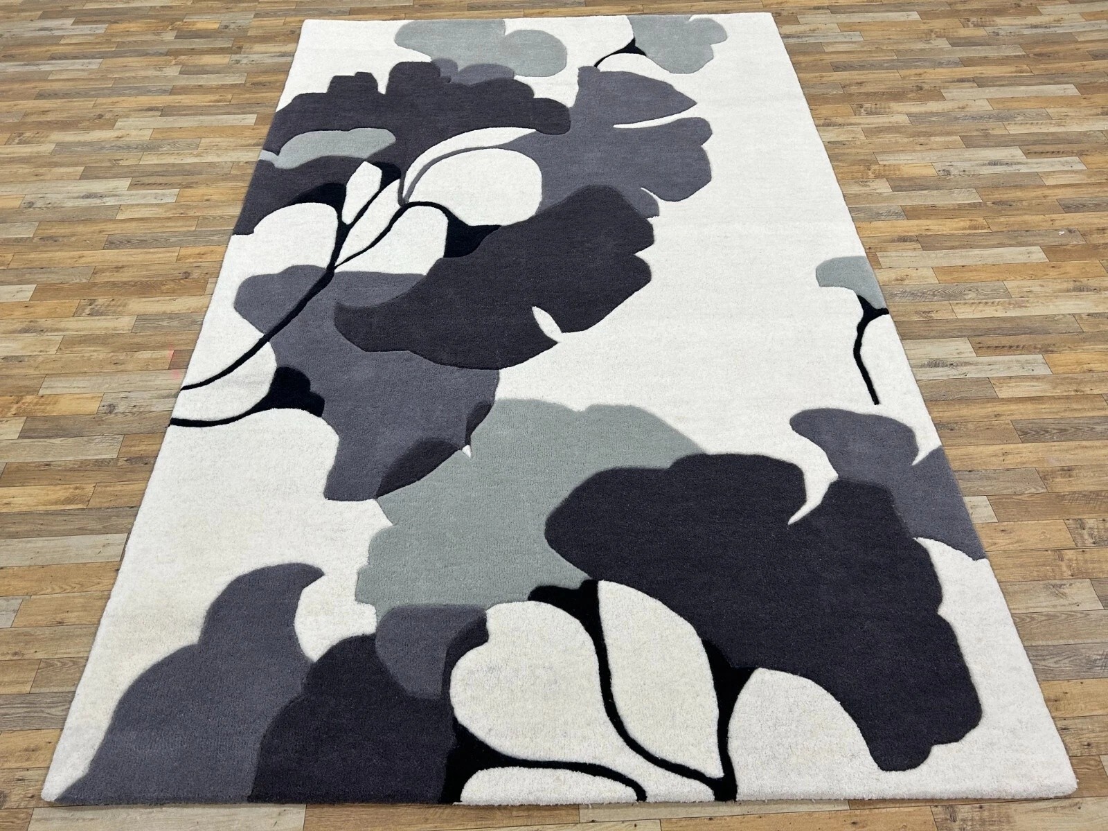 Abstract Geometric Floral 100 % NZ Wool Hand Tufted Area Rug For Bedroom Rug gallery