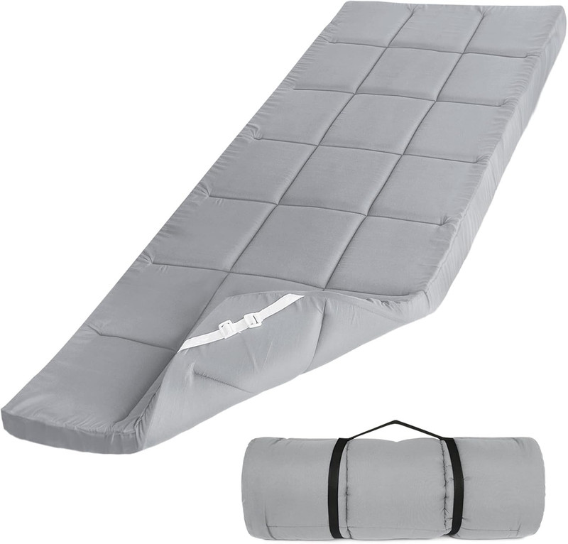 Cot Mattress Topper (Improved Thickness), Foam Quilted Pads for Camping, Soft Co gallery