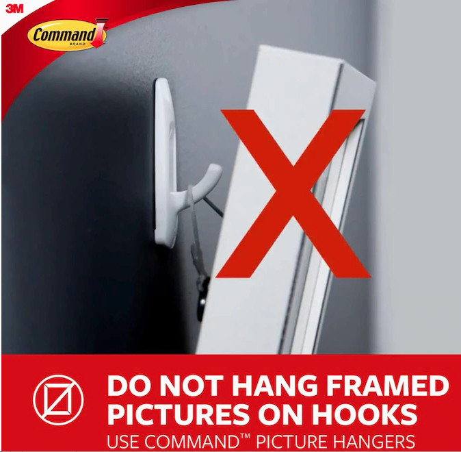 3 Pks 3M Command 8 Medium Designer Hooks & 12 Adhesive Strips Per Pack Max 3 lb gallery