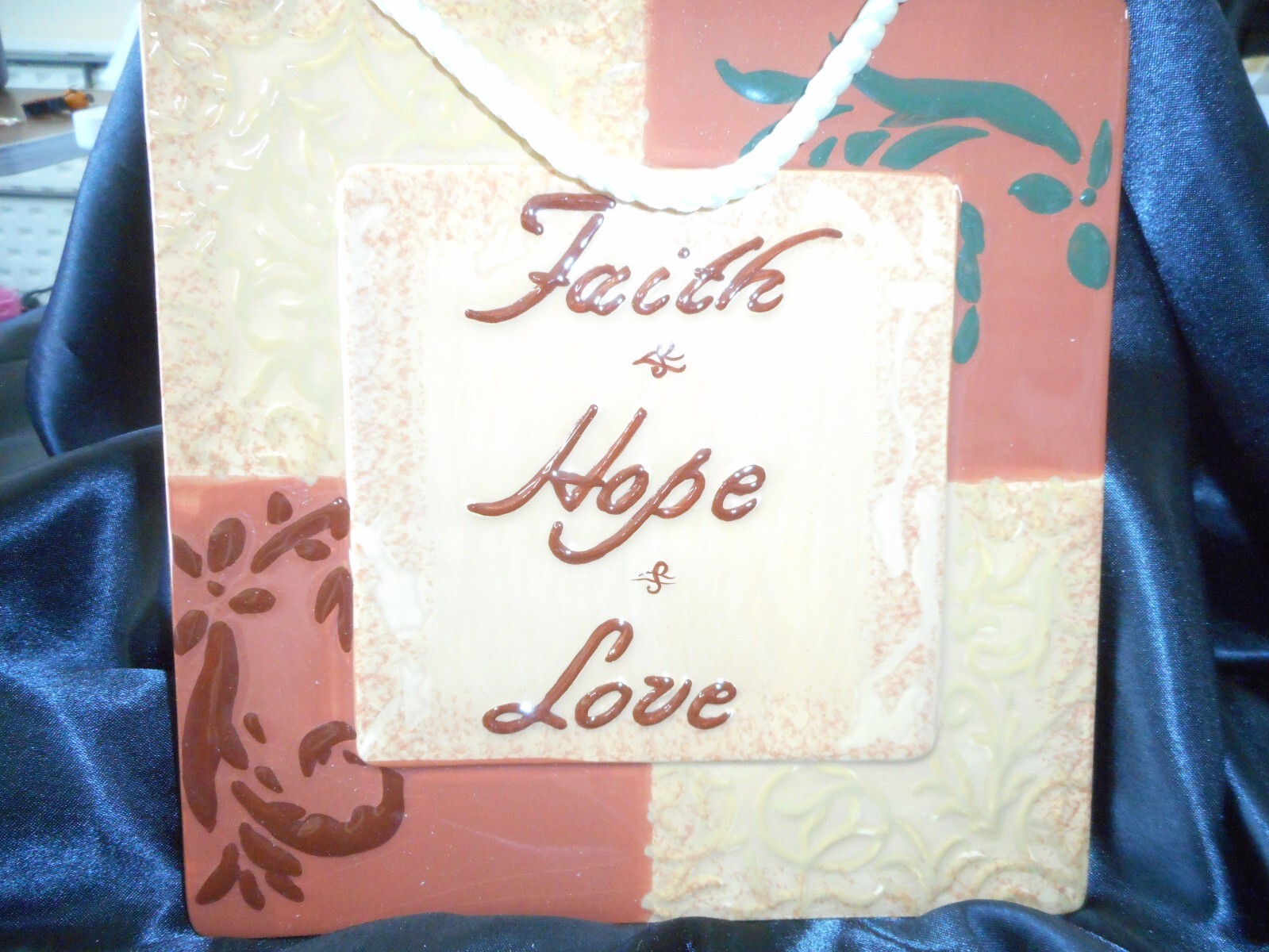 Ceramic Faith - Hope - Love Wall Hanging (Free Shipping with 6 or more items) gallery