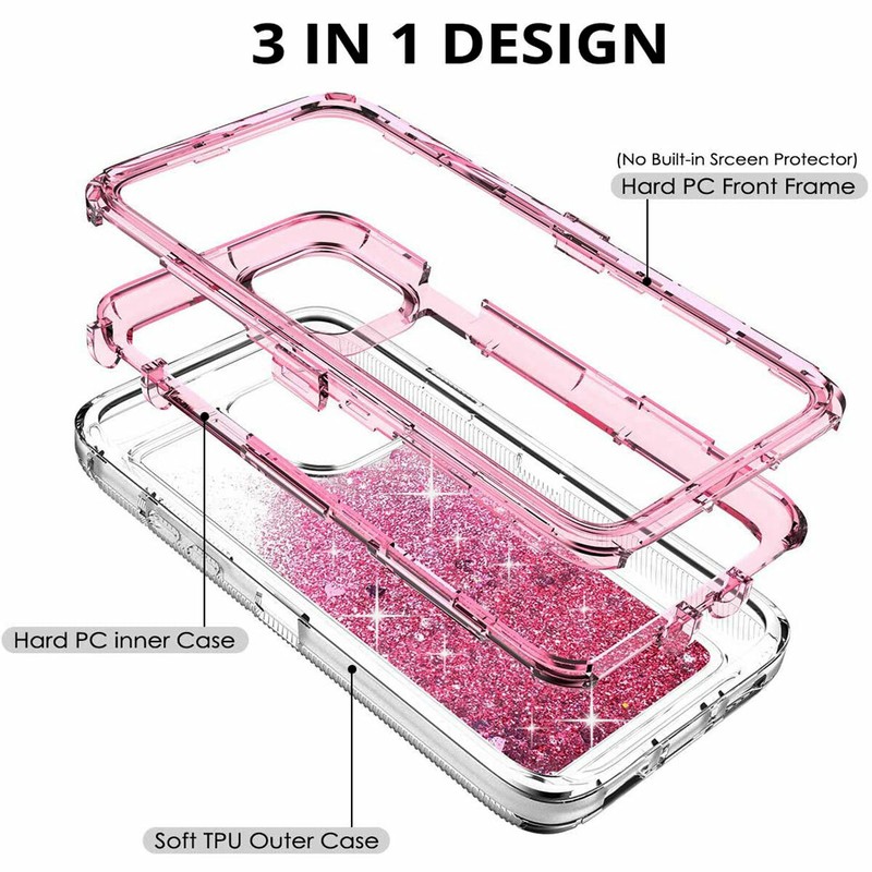 Shockproof Case For iPhone 15 14 13 12 11 Pro Max XR 8 Plus Liquid Glitter Cover gallery