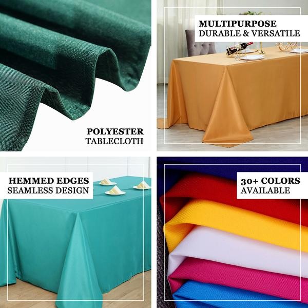 TURQUOISE 72x120 RECTANGLE POLYESTER TABLECLOTH for wedding shower reception gallery
