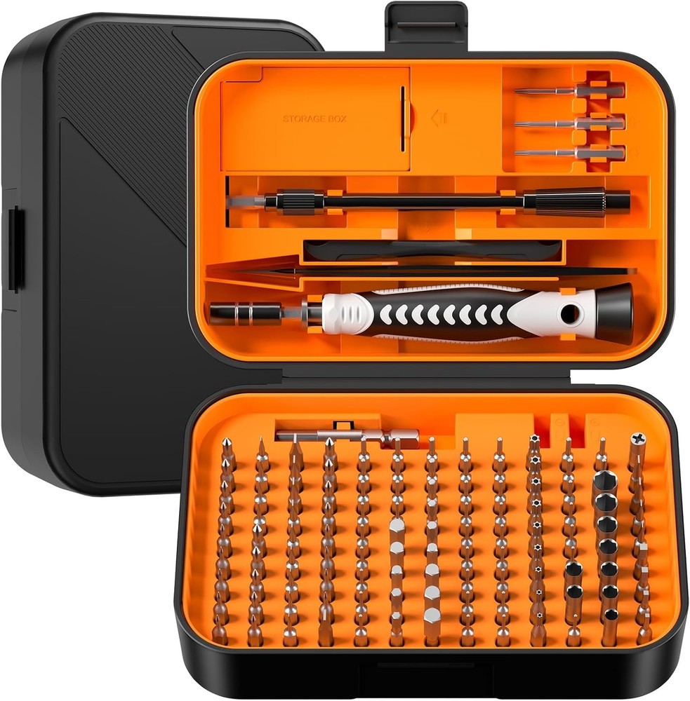 Precision Screwdriver Set 130 in 1 with 120 Bits Orange