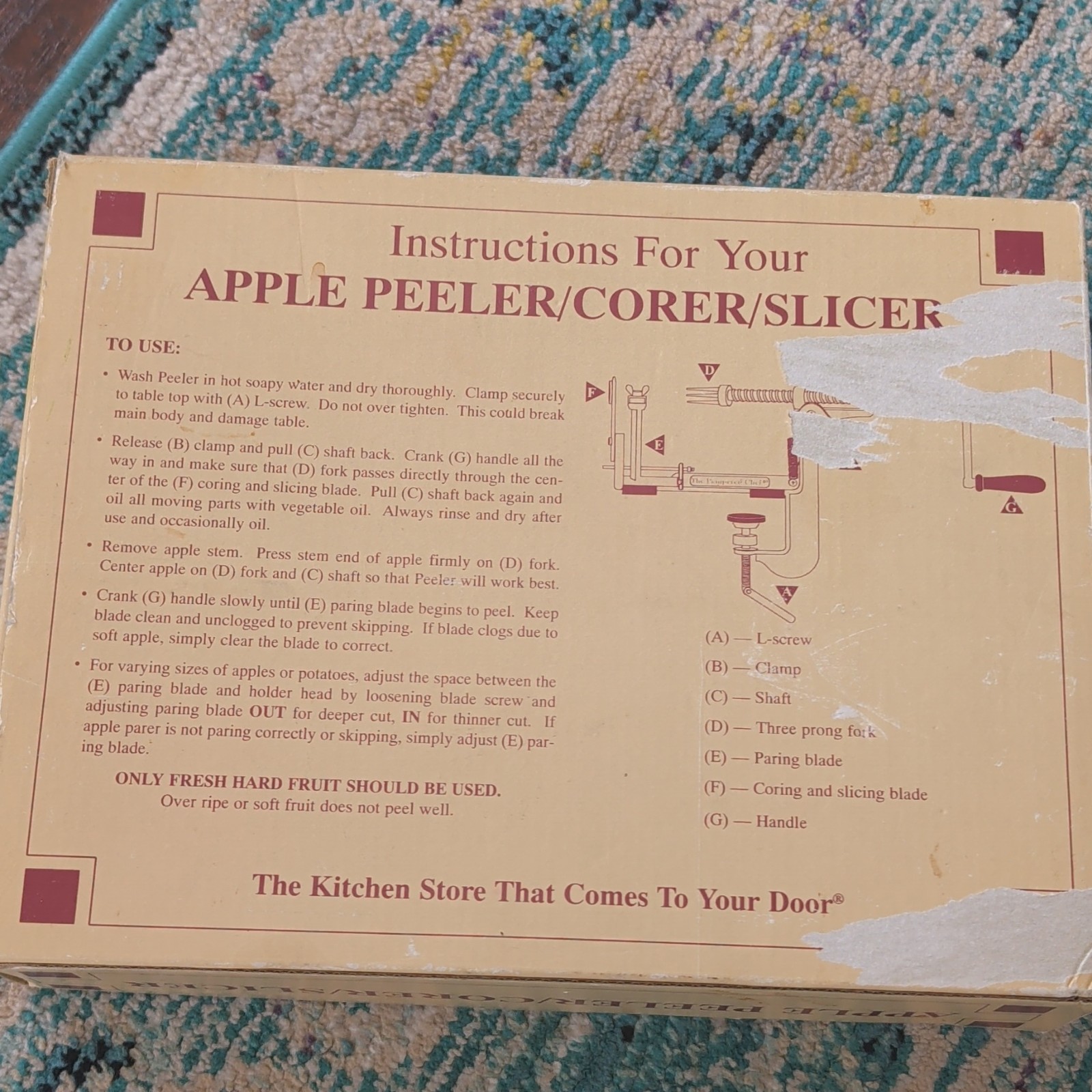 The Pampered Chef Manual Adjustable Apple Peeler/Corer/Slicer Metal Silver Red gallery
