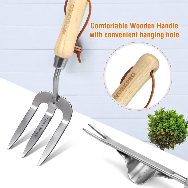 WORKPRO Garden Tools Set 8 Piece, Stainless Steel Heavy Duty Gardening Tools USA gallery
