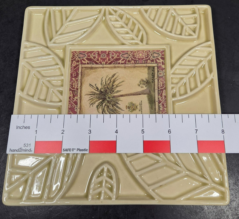 Home Decor Tile Wall Hanging Accent (Coconut Tree) 3D Beige 8" L x 8" W x .5" D gallery