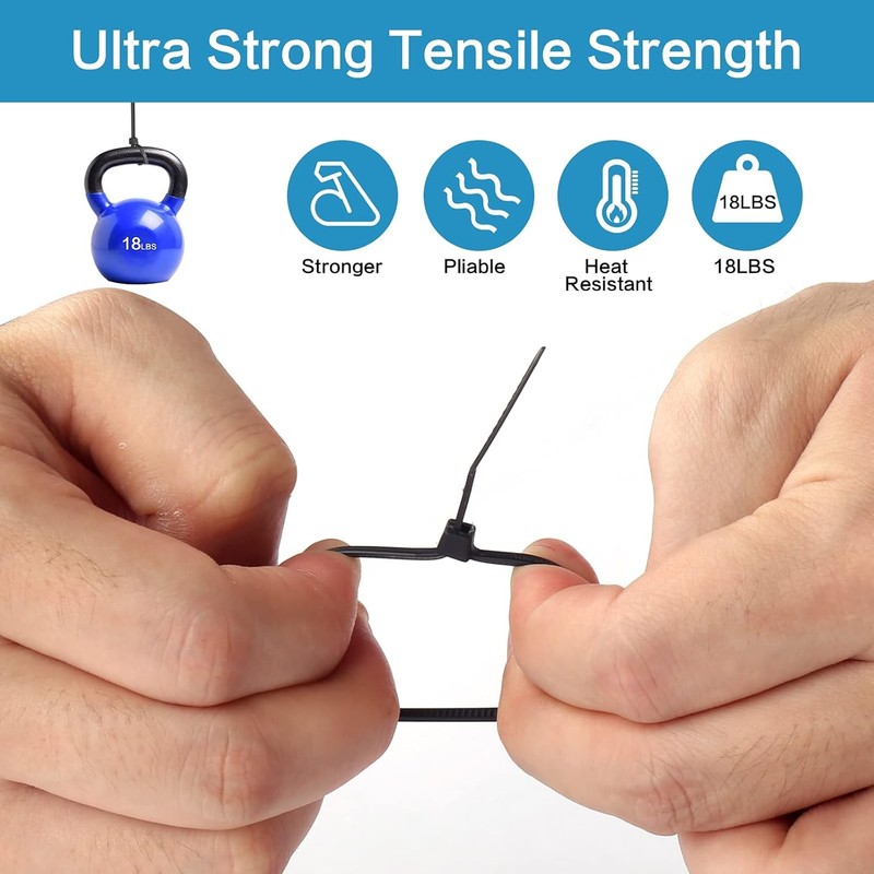 Zip Ties, 6 Inch Self-Locking Nylon Cable Ties, Premium Heavy Duty Plastic Wire gallery