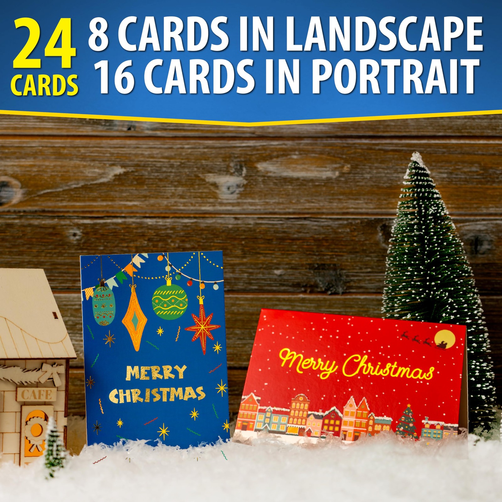 SPIRITDUST 24 Pack Christmas Cards with Envelopes and 4 x 6 inches, mixed gallery