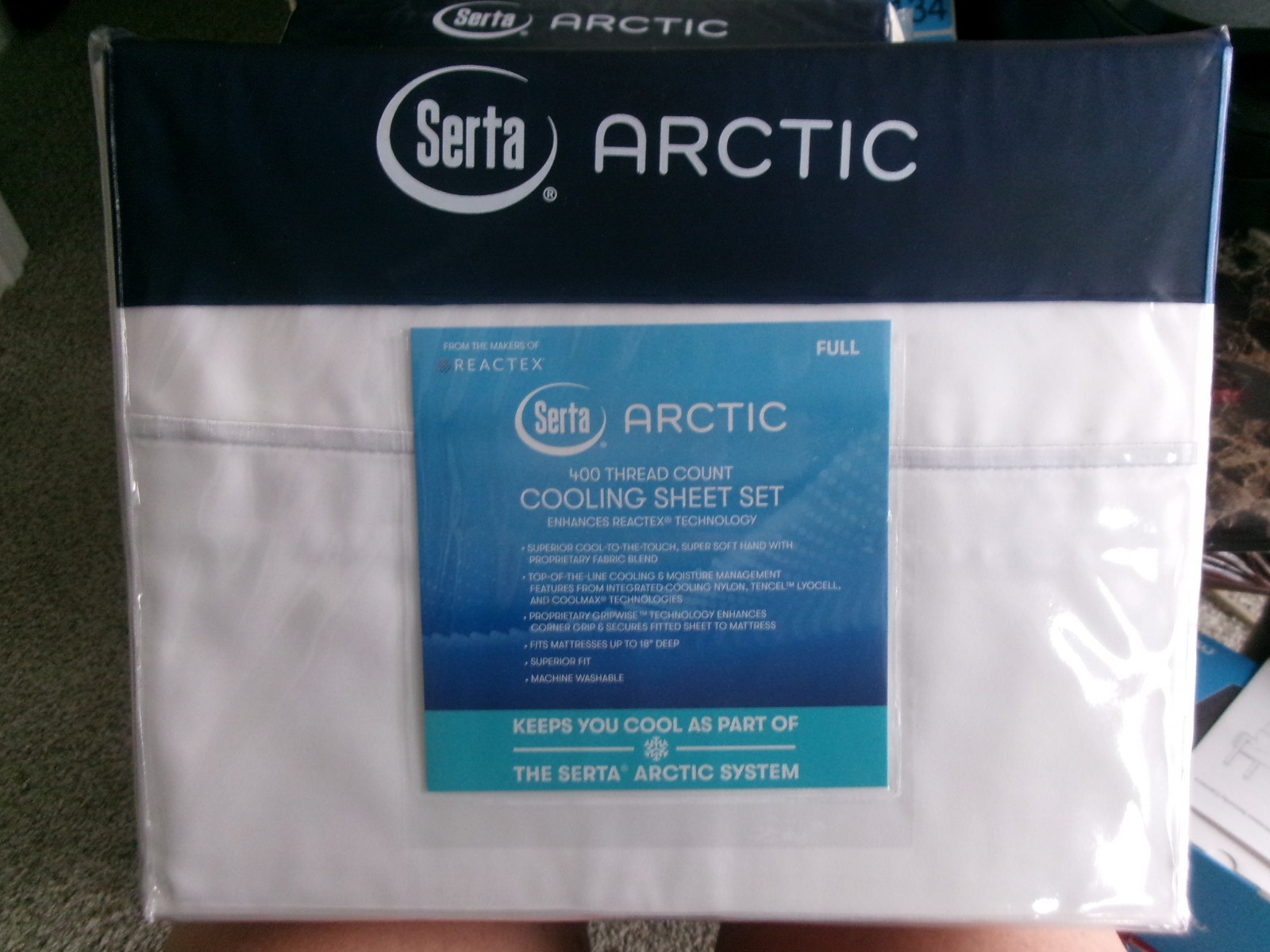 New Full Size Sheet Set** Serta Artic Cooling Set ** Bright White #1120 gallery