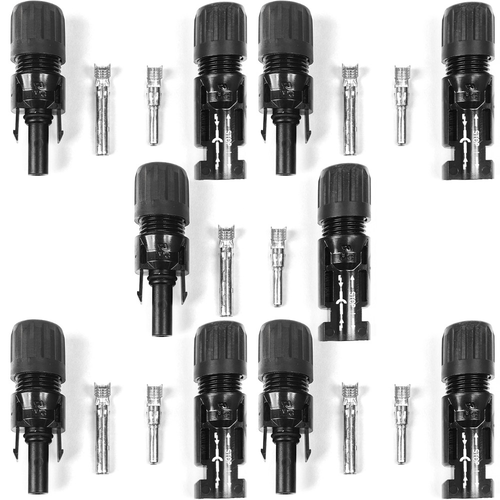 Staubli MC4 PV Solar Panel Cable Connector 5 Pairs for 8 AWG - Made in USA