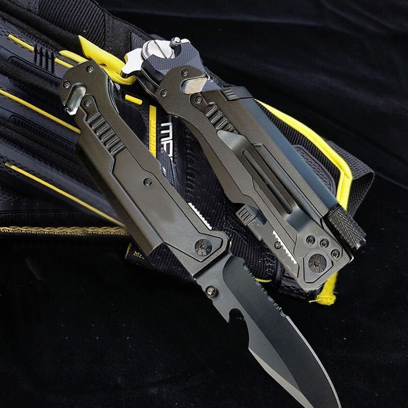 Black EDC Assisted LED Multifunction Open Pocket Knife Survival MULTI TOOL Gift gallery