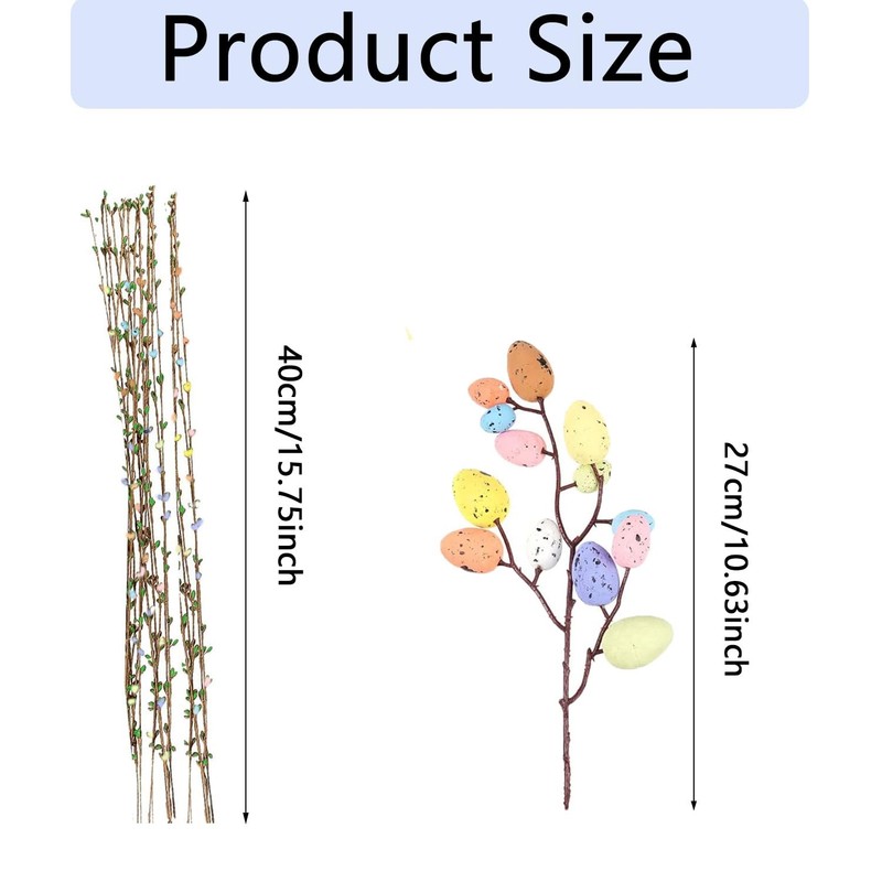 26 PCS Artificial Easter Egg Tree Branches Floral Picks DIY Spring Vase Decor gallery