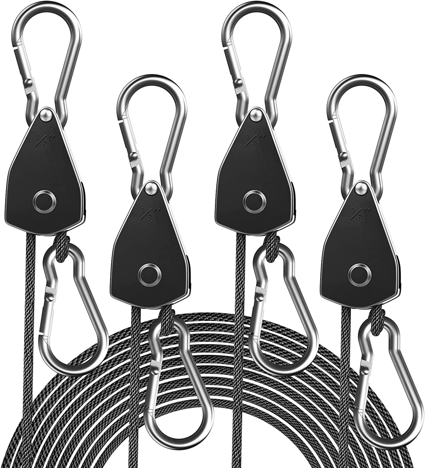 4-Pack Adjustable Rope Hanger Ratchet Straps Heavy Duty Kayak Tie Down 75 lbs gallery