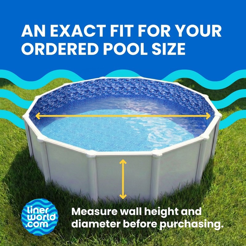 Beaded Pool Liner for Above Ground Pools - Round & Oval Glimmerglass - 54" Depth gallery