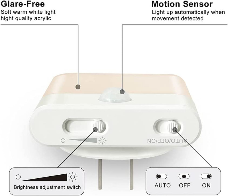 LED Night Light Plug In, Motion Sensor Night Light with Adjustable Brightness 3 gallery