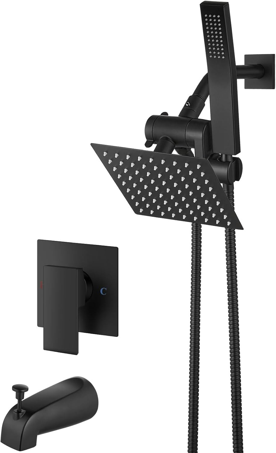 Shower Tub Faucet Set with Handheld Spray Shower System Single Shower Rainfall H gallery