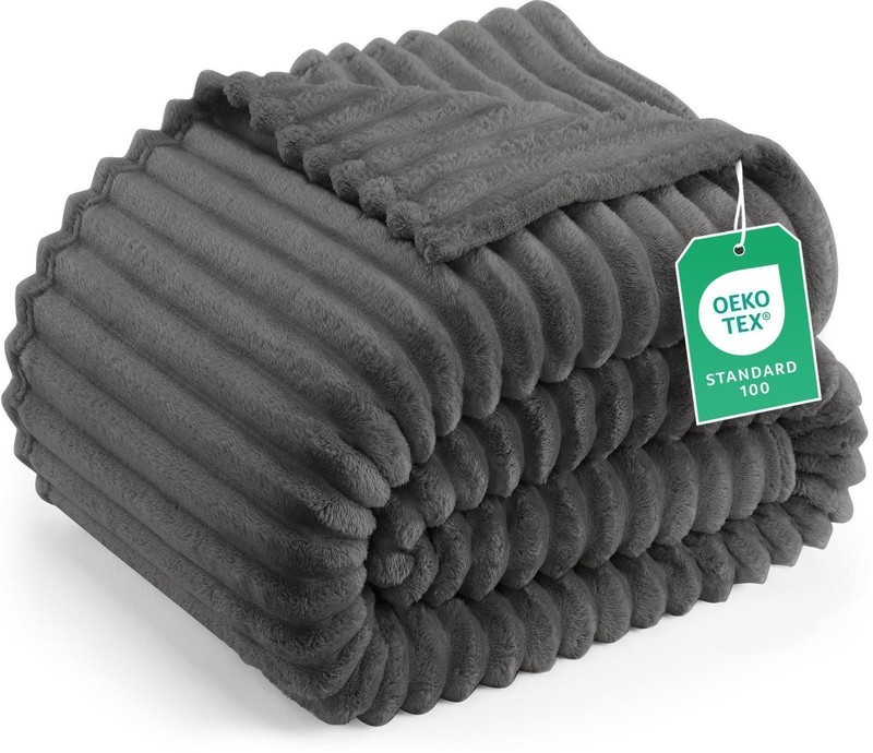 Utopia Bedding Striped Fleece Blanket – Fluffy, Warm gallery
