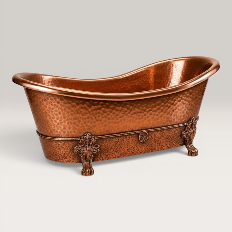 Heavy /Solid Copper Bathtub Hammered Aurelia 66"x32"x32" NO CUSTOMS TARIFF gallery