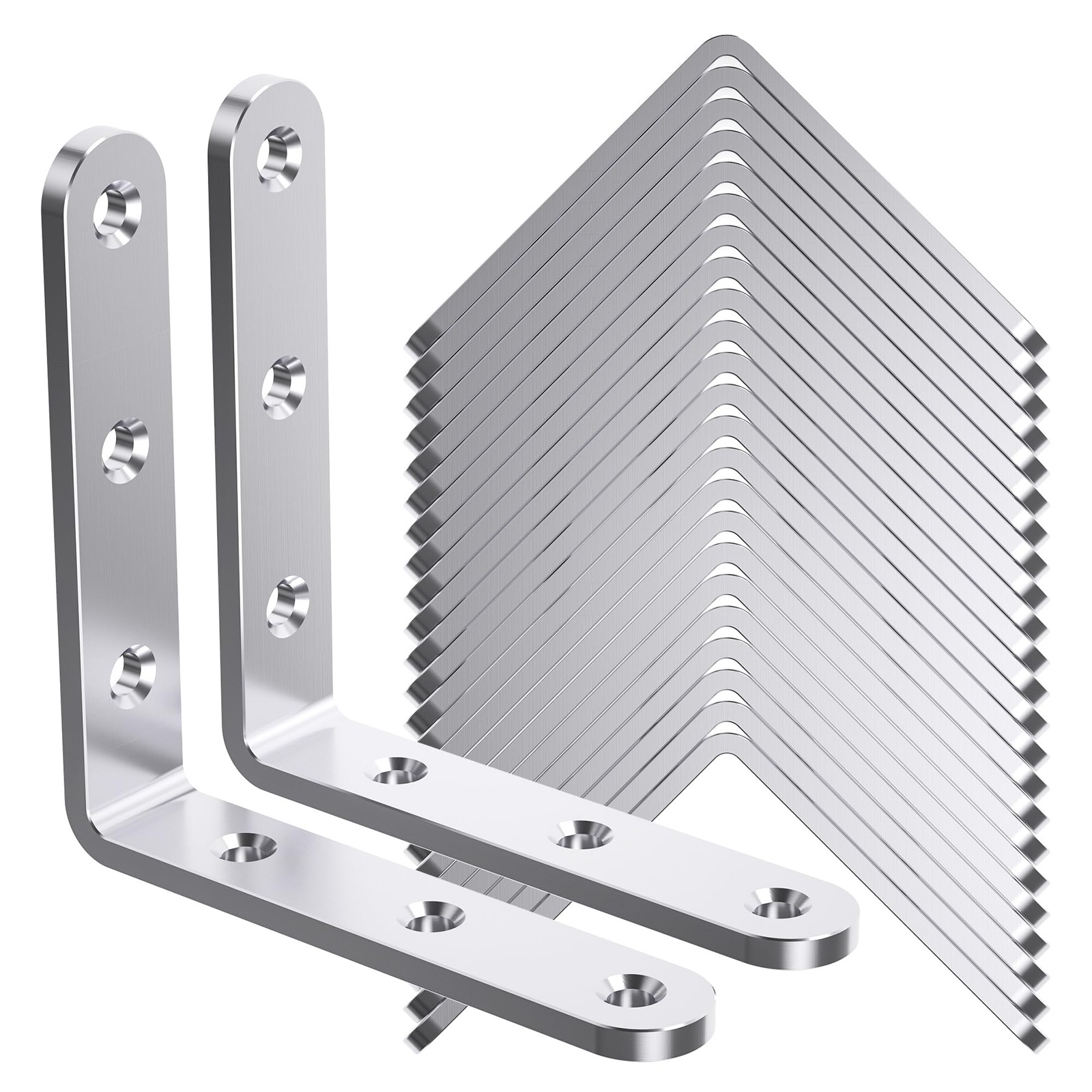 25 PCS 3x3 Inch Stainless Steel Angle Bracket 3MM 90 Degree Corner Brace gallery