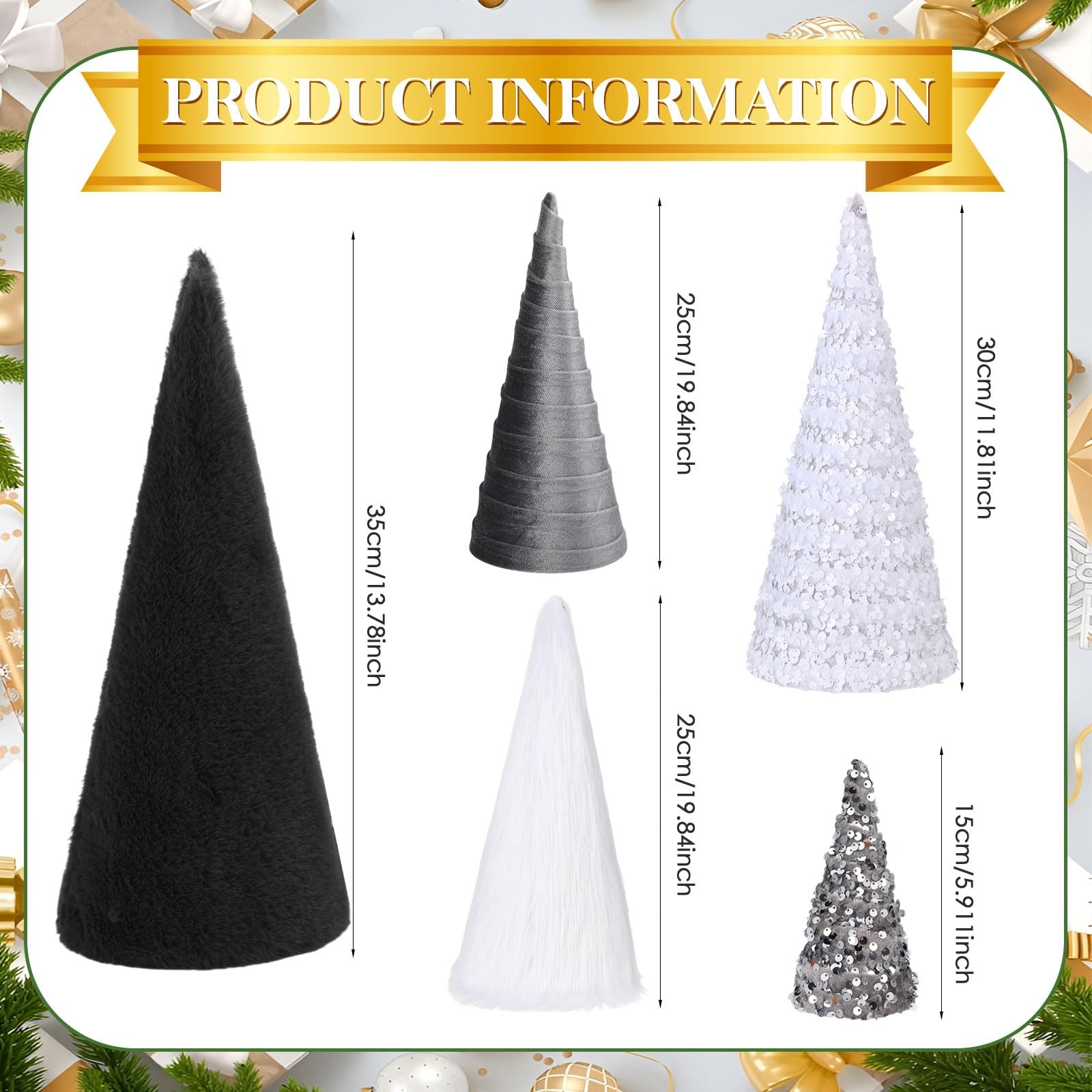 5 Pcs Christmas Cone Tree Centerpieces, Glitter Christmas Cone Tree Table Dec... gallery