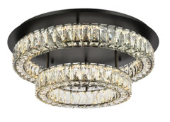 Chandelier Crystal Flush Mount LED Light Fixture Black Hallway Foyer Dining Room