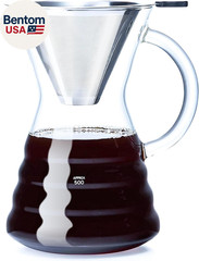 – Pour over Coffee Maker with Permanent Stainless Filter 27 Fl Oz, Thickened Hea