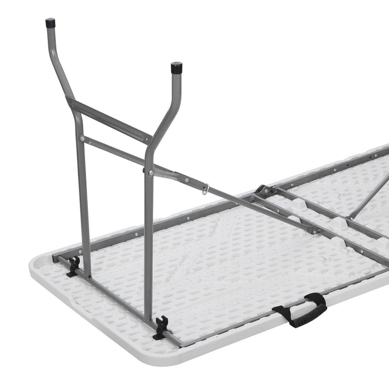 Rectangular Plastic 6 Ft Folding Table Dining Picnic Camp W/Handle 220lbs White gallery
