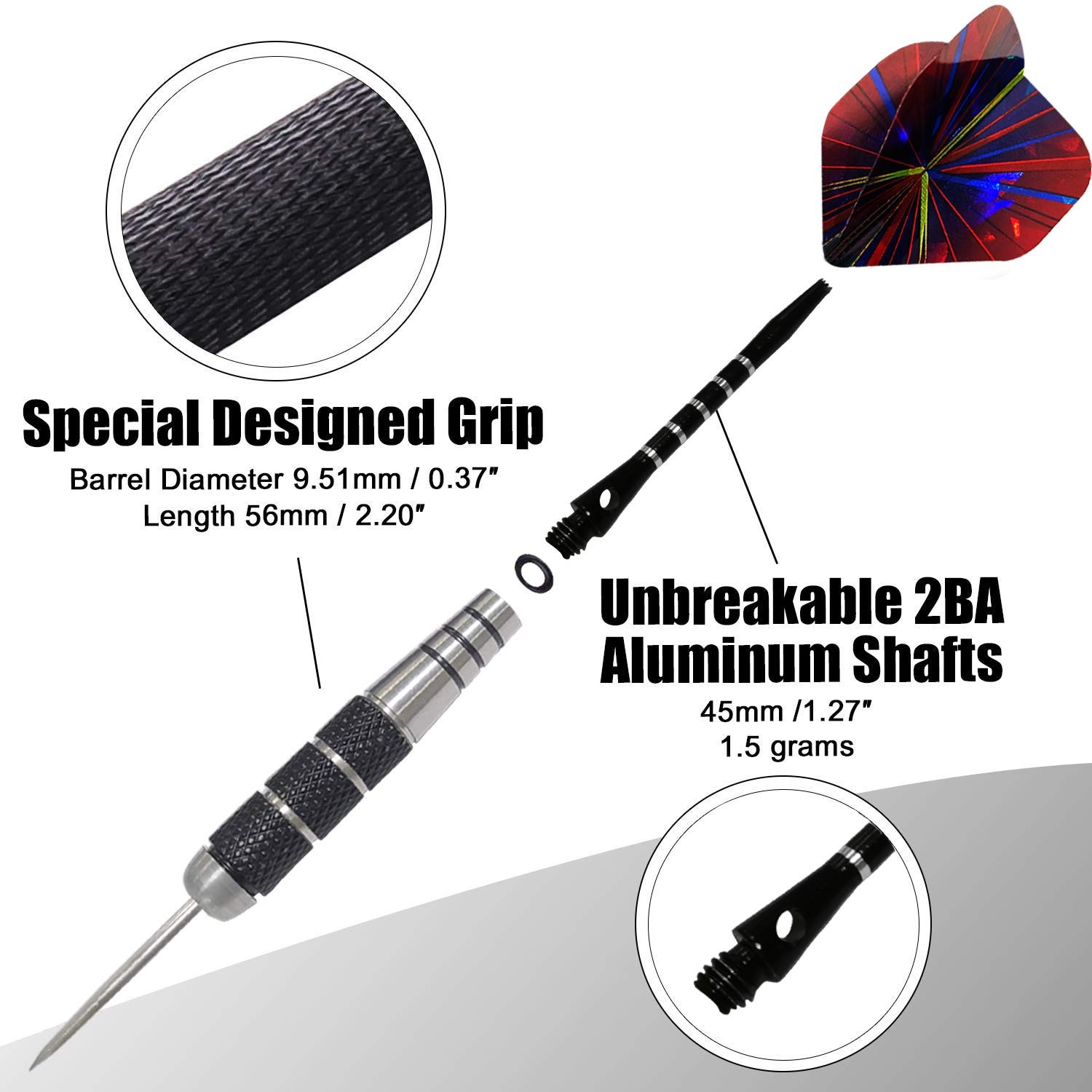 Darts Metal Tip Set Professional multicolor-black red gallery
