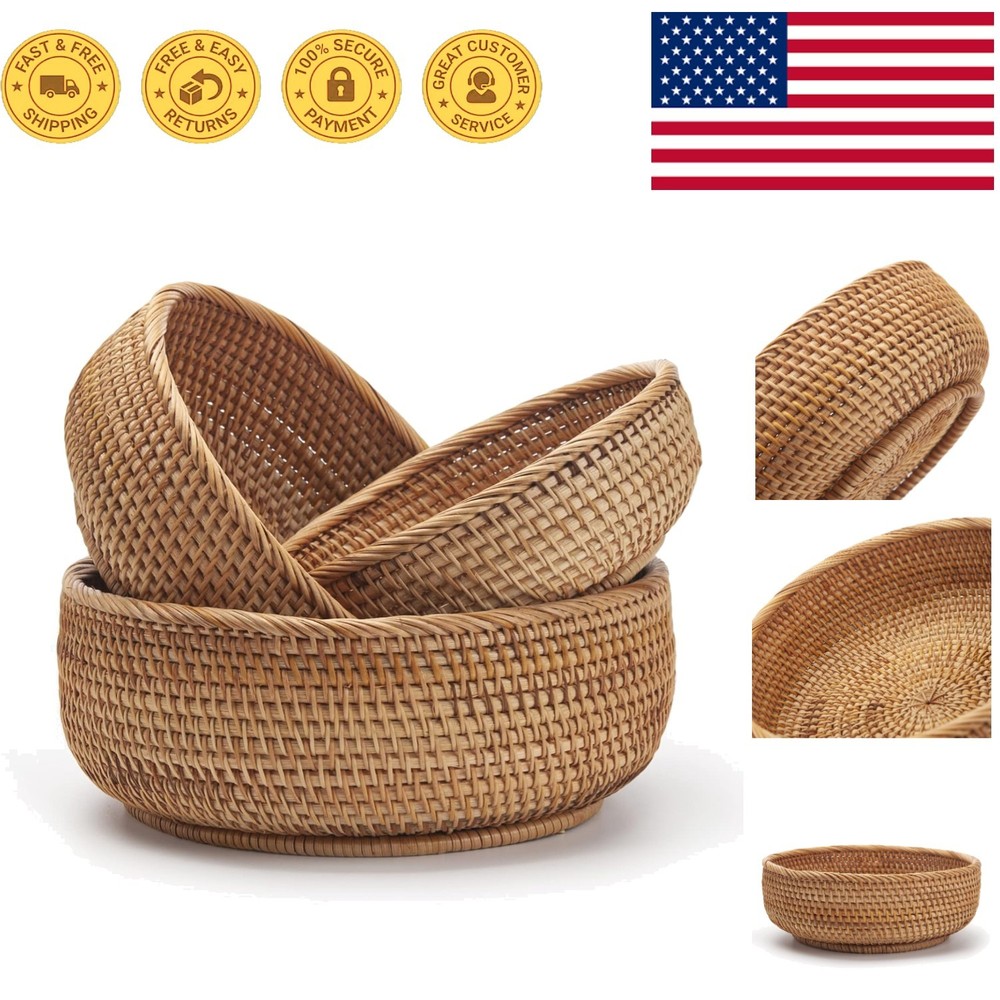 Elegant Stackable Rattan Baskets – Natural Storage Solution for Home Decor