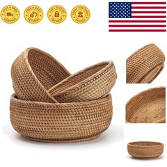 Elegant Stackable Rattan Baskets – Natural Storage Solution for Home Decor