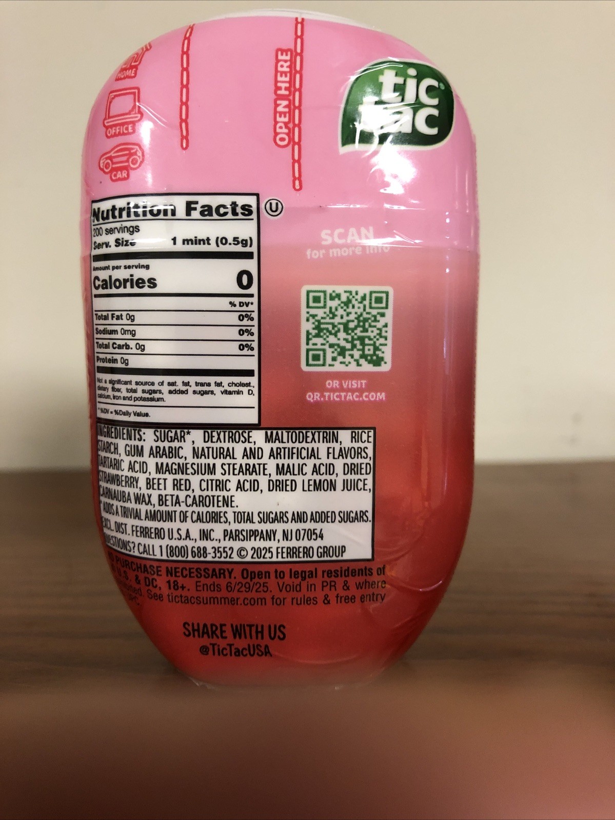 (3) Tic Tac Strawberry & Creme 200 mints Exp: 08/26/2026+ gallery