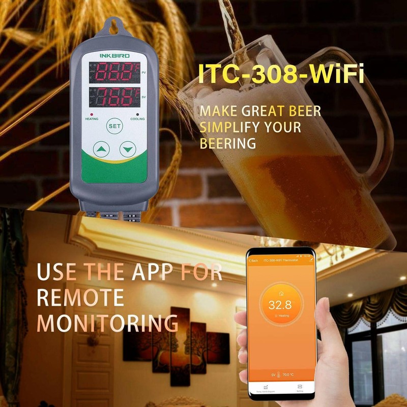 INKBIRD Temperature Controller WiFi ITC-308 Aquarium Fish Tanks Heating Cooling gallery
