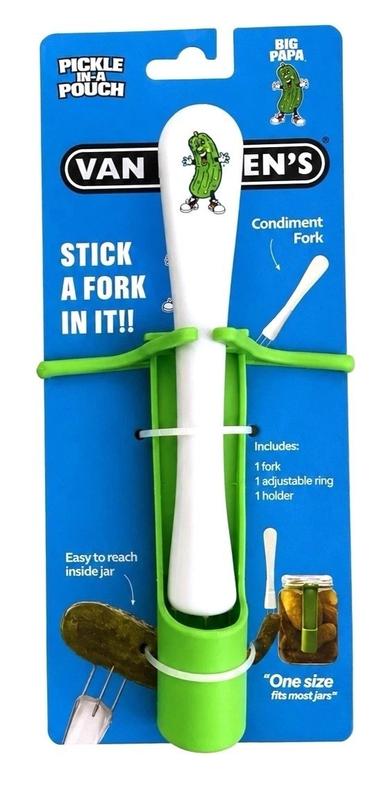 1 x Van Holtens Condiment/Pickles Fork w/Holder & Adjustable Ring Fits Most Jars gallery