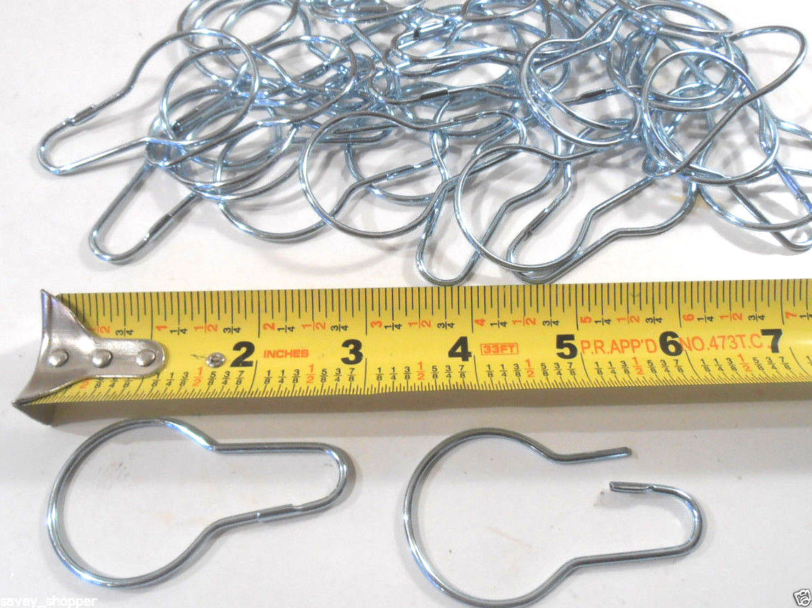 SHOWER HOOKS 60 PC. CHROME SHOWER CURTAIN HOOKS/RINGS gallery