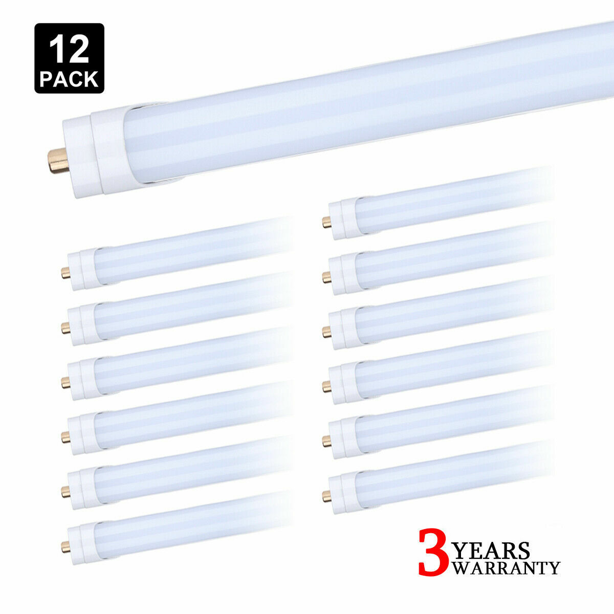 12Pack T8 8FT Single Pin FA8 Led Tube Light Bulbs 45W 8Foot Led Shop Light 5000K gallery