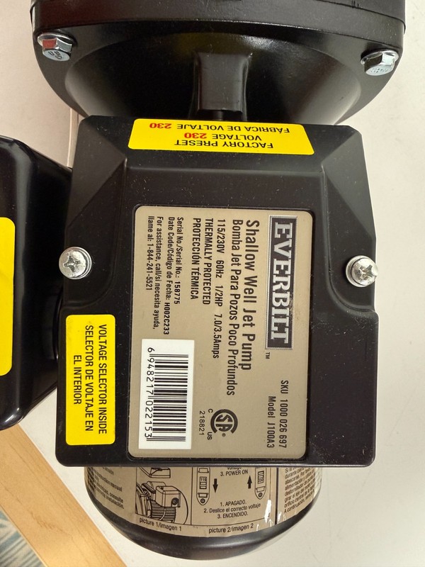 Everbilt Shallow Well Jet Pump 1/2HP - J100A3- 1000026697 gallery