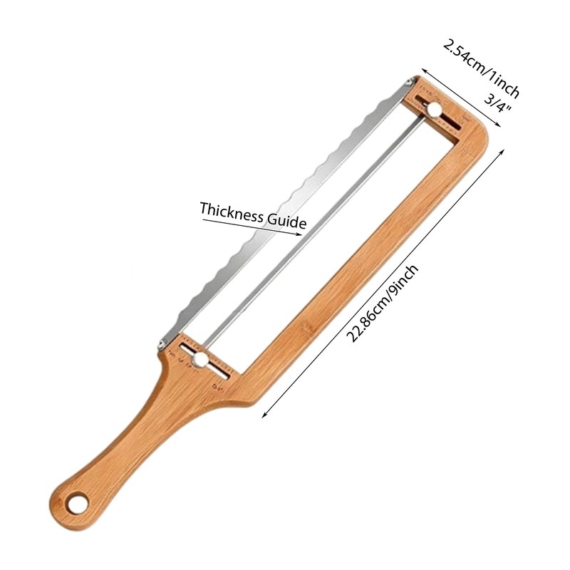 Manual Adjustable Bread Knife Bamboo Bread Knife With Stainless Steel Blade gallery