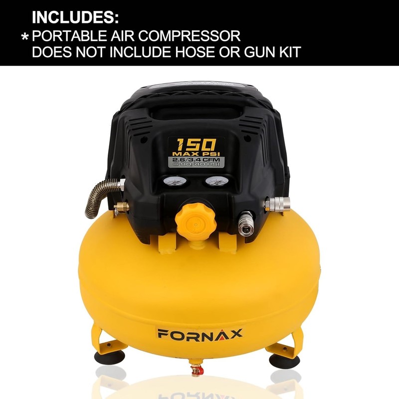 Efficient 6 Gallon Pancake Air Compressor – Dual Couplers and Oil-Free Operation gallery