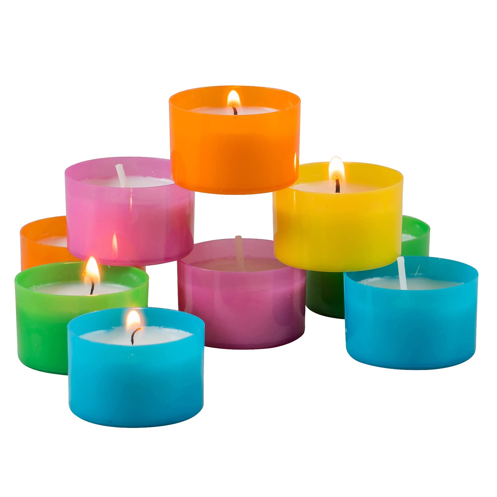 Stonebriar 96 Pack Multicolor Unscented 6 to 7 Hour Long Burning Tea Light Ca... gallery