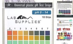 Plastic pH Test Strips, Universal Application (pH 0-14), 100 Count (Pack of 1)