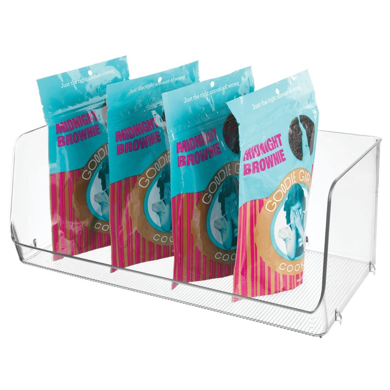 mDesign Modern Stackable Plastic Open 7.75 x 15 x 6.25 (Pack of 2), Clear gallery