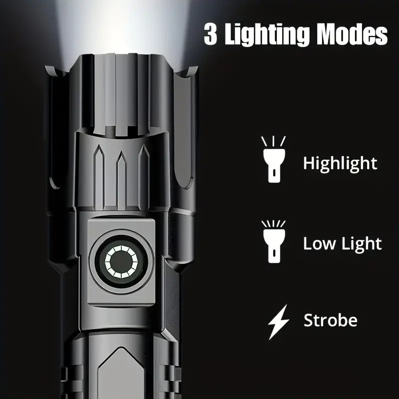 Mini Rechargeable LED Flashlight Tactical Police Super Bright Torch Zoomable Lot gallery
