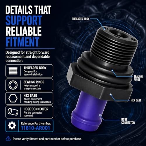 Replacement PCV Valve Compatible with Select Models, Replaces 11810-AR001, gallery