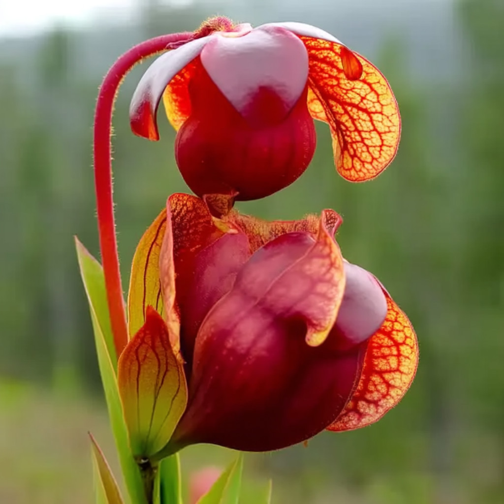 Purple Pitcher Plant Seeds – 30 Sarracenia purpurea | Carnivorous & Unique Bloom gallery