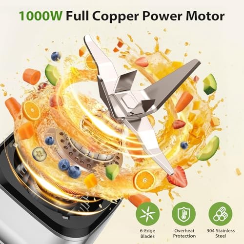 Blender/Food Processor Combo Max 1000W, 4 in 1 34oz Pitcher, 22oz Blending gallery