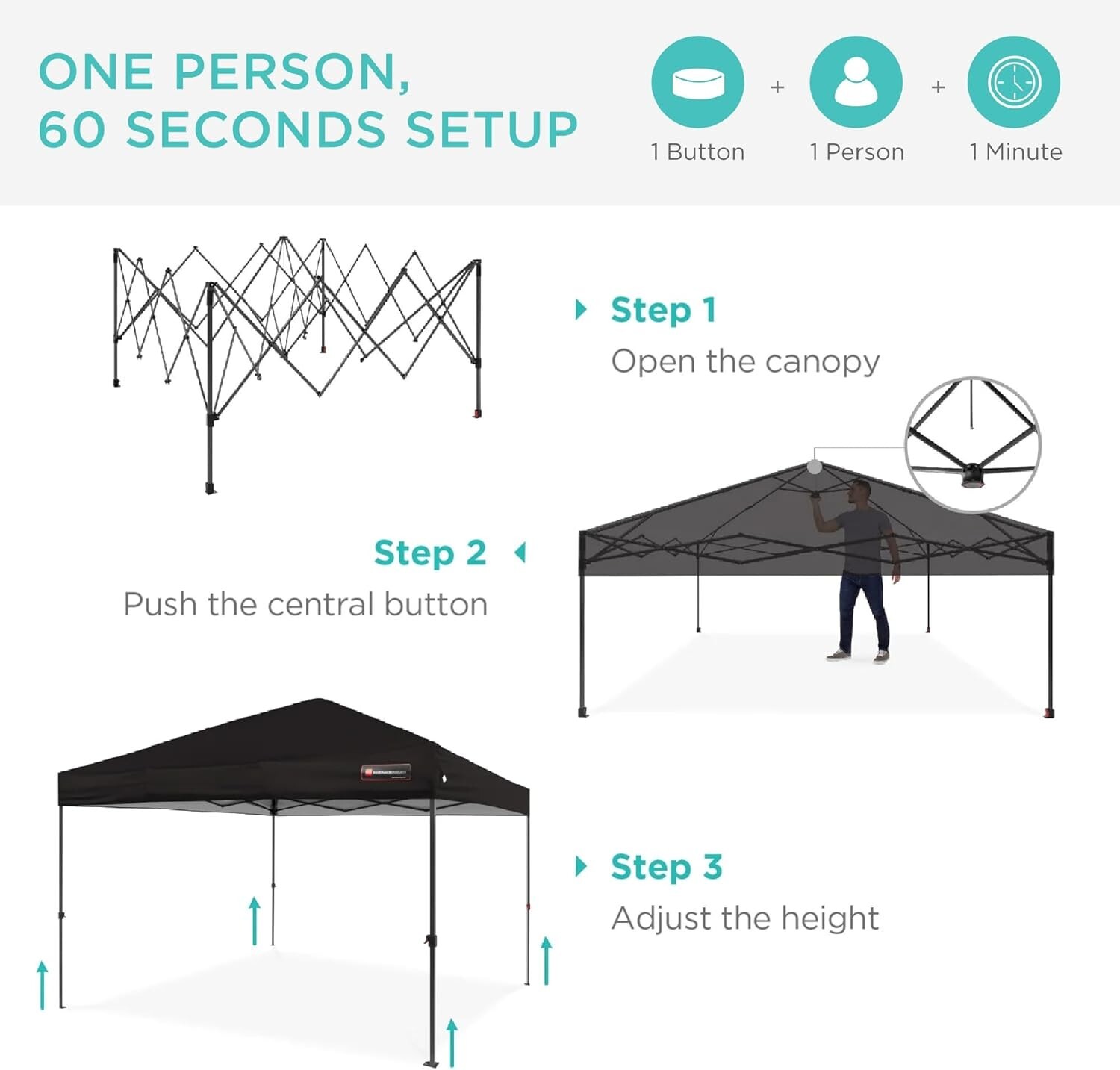 12x12ft 1-Person Setup Pop Up Canopy Tent Instant Portabl gallery